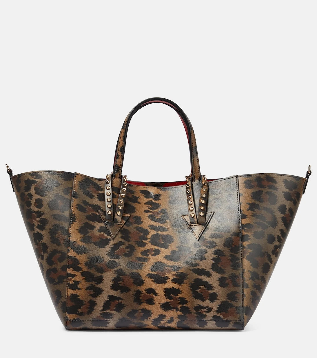 Christian Louboutin - حقيبة يد كاباشيك صغيرة بطبعة جلد الفهد