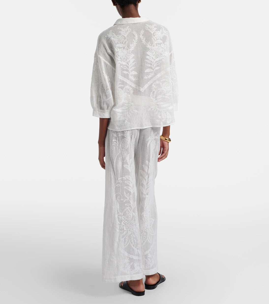 Farm Rio - Nina embroidered cotton pants