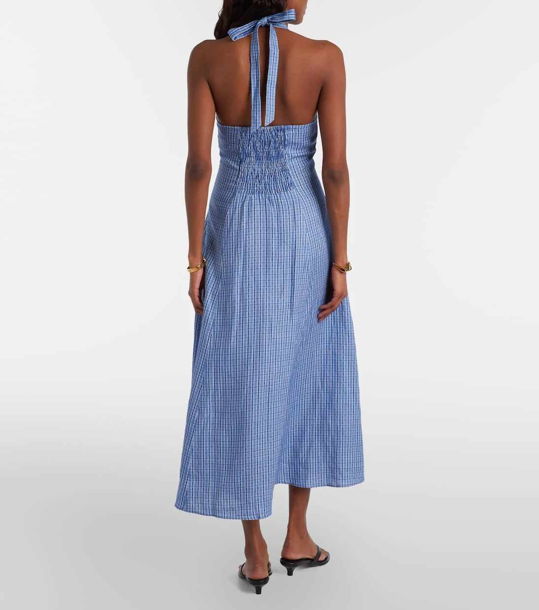 Faithfull - Marais checked linen midi dress