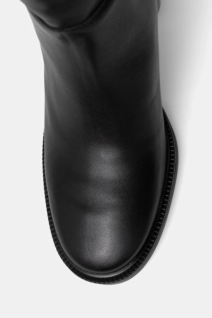 Tommy Hilfiger STACKED HEEL LEATHER LONG BOOT Deri Çizme