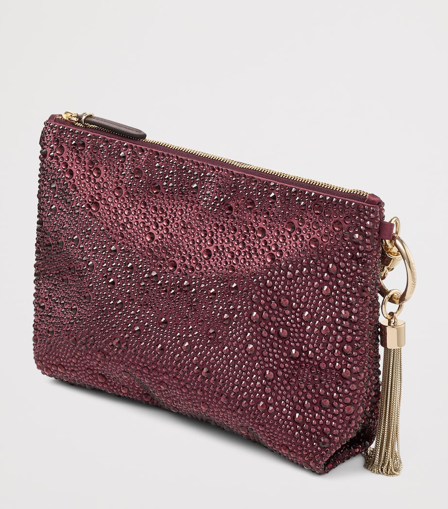 Jimmy Choo Callie Crystal-Embellished Satin Clutch Bag