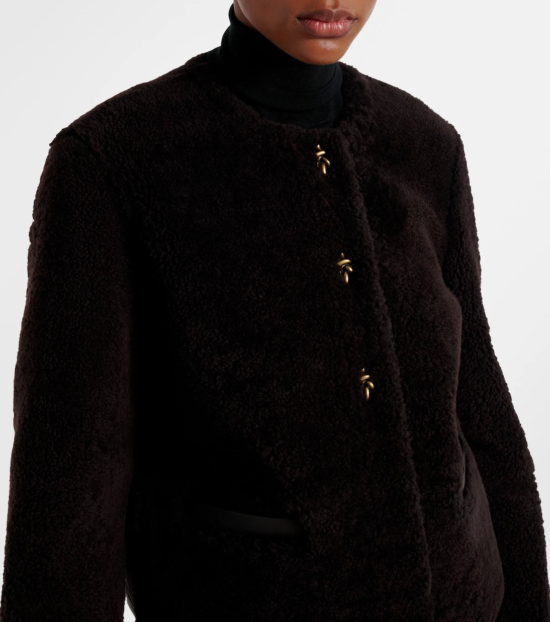 Moncler - Cropped leather-trimmed down jacket