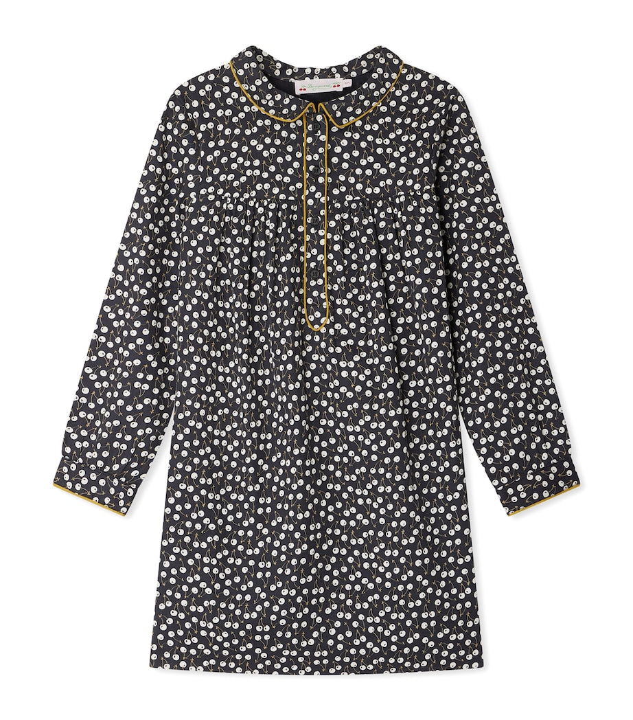 Blue Organic Cotton Cherry Dorothée Dress (10-14 Years)