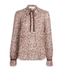 ME+EM Multi Silk-Blend Jacquard Blouse