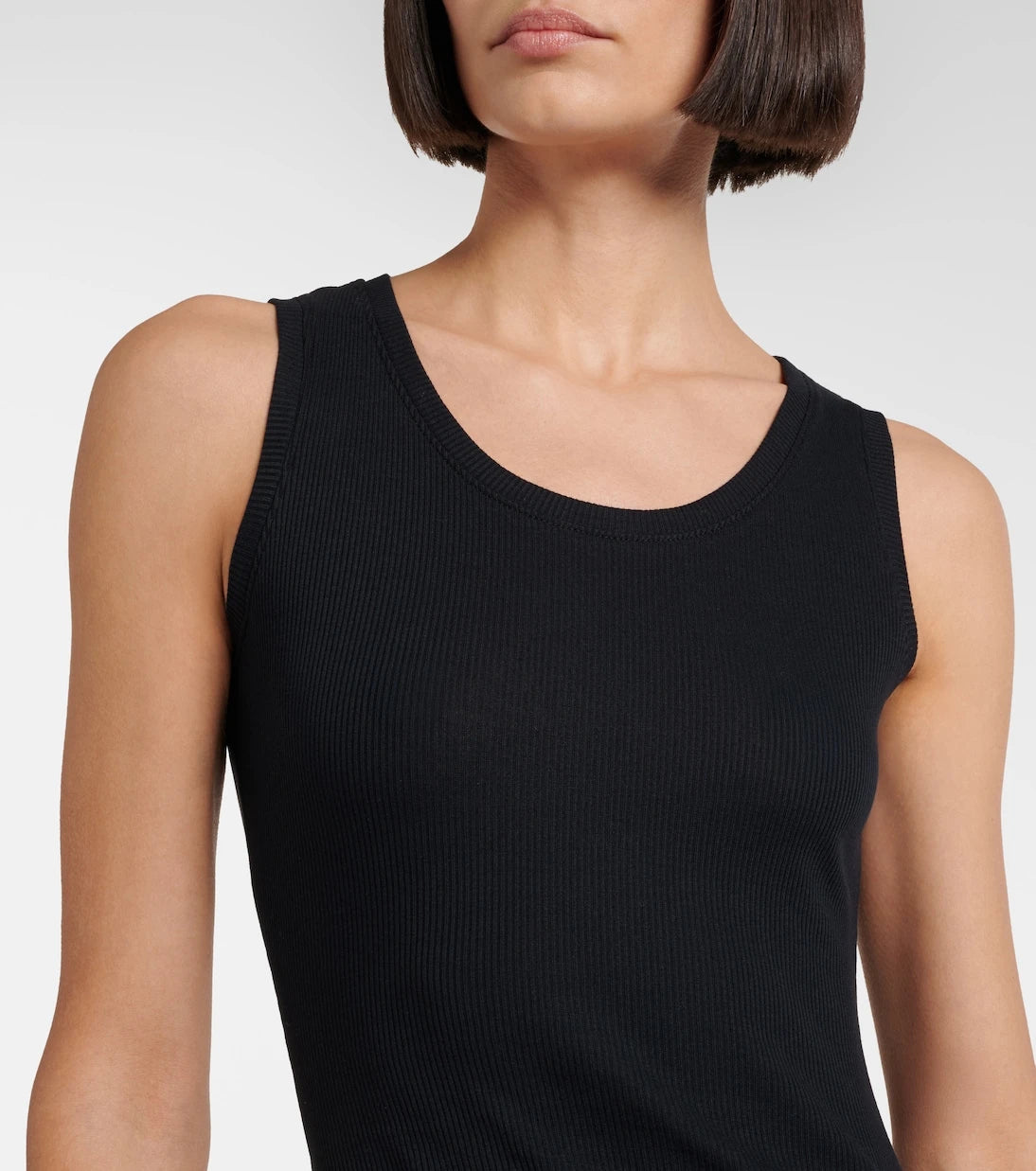 Loewe - Belted ribbed-knit draped cotton-blend midi dress
