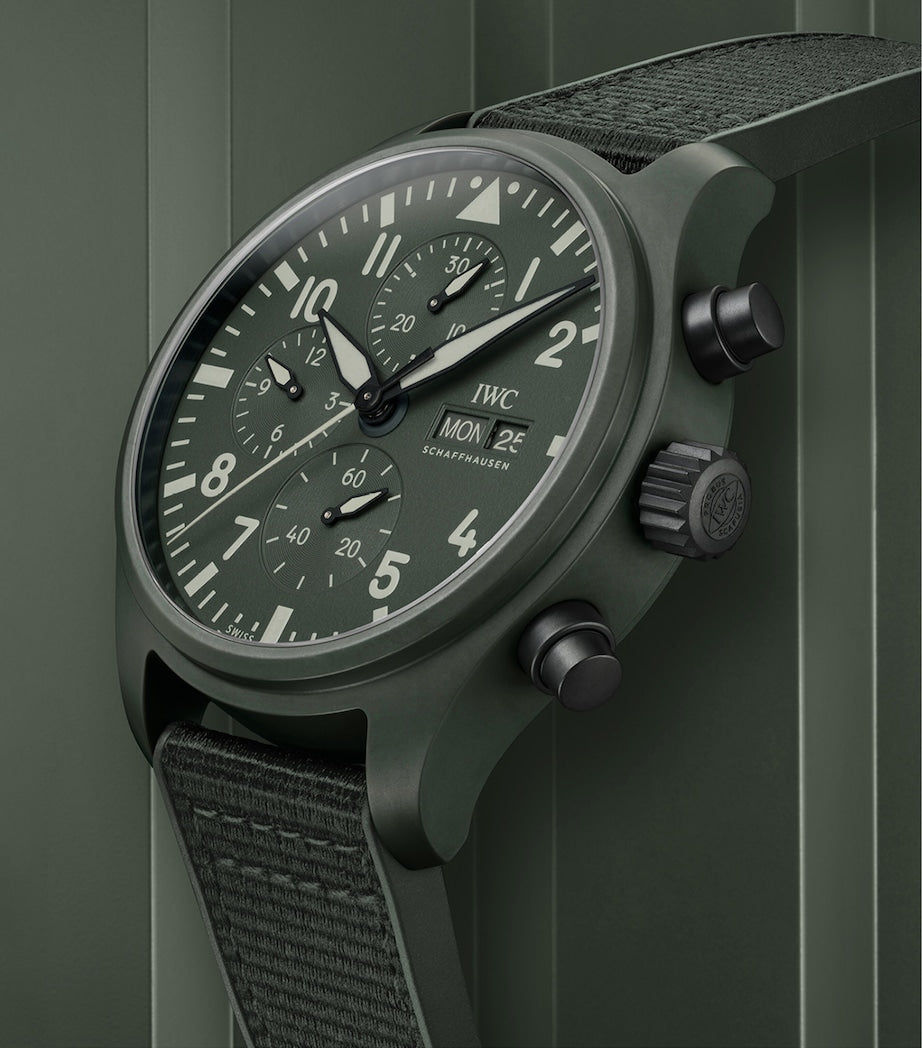 Ceramic Pilot's Chronograph TOP GUN Woodland Watch 44.5mm