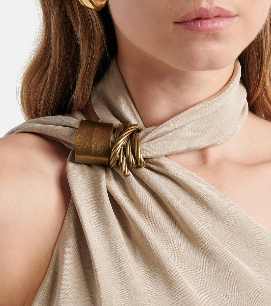 Max Mara - Elegante one-shoulder silk crêpe midi dress