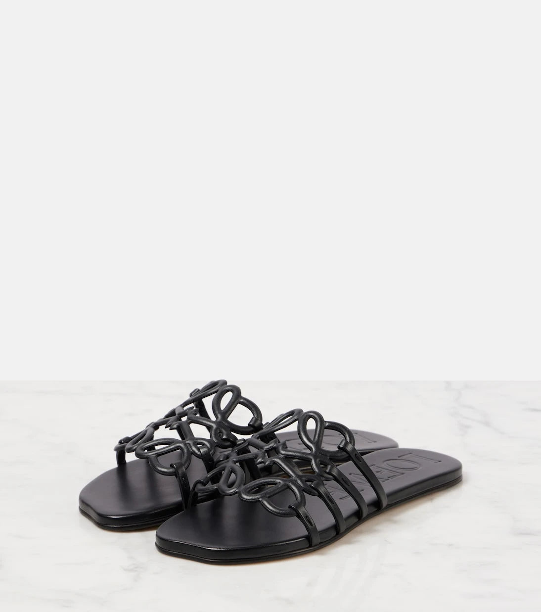 Loewe - Petal Anagram leather slides