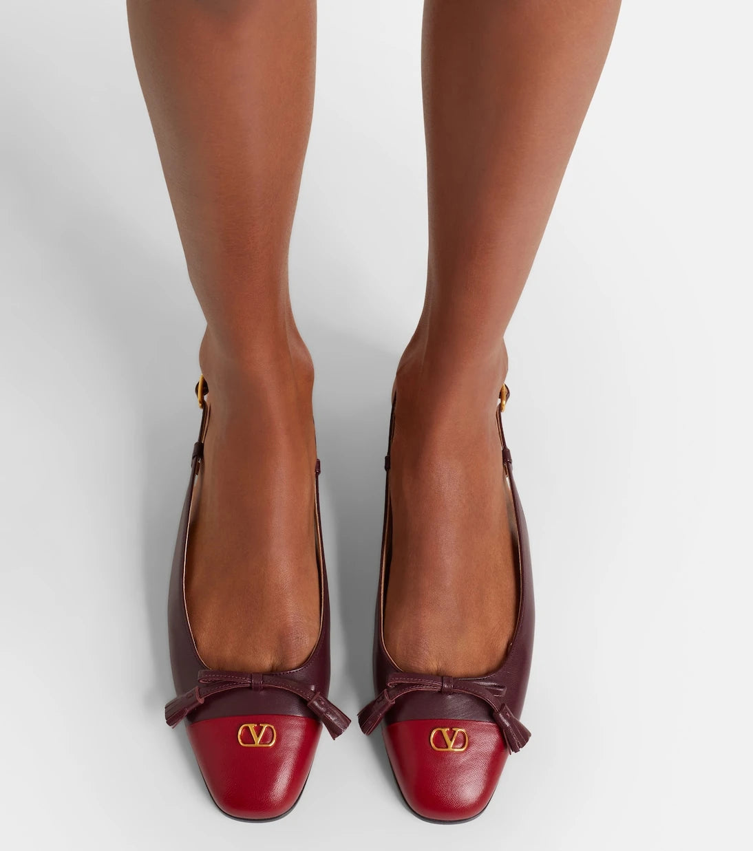 Valentino Garavani - Valet Du Roi leather slingback ballet flats
