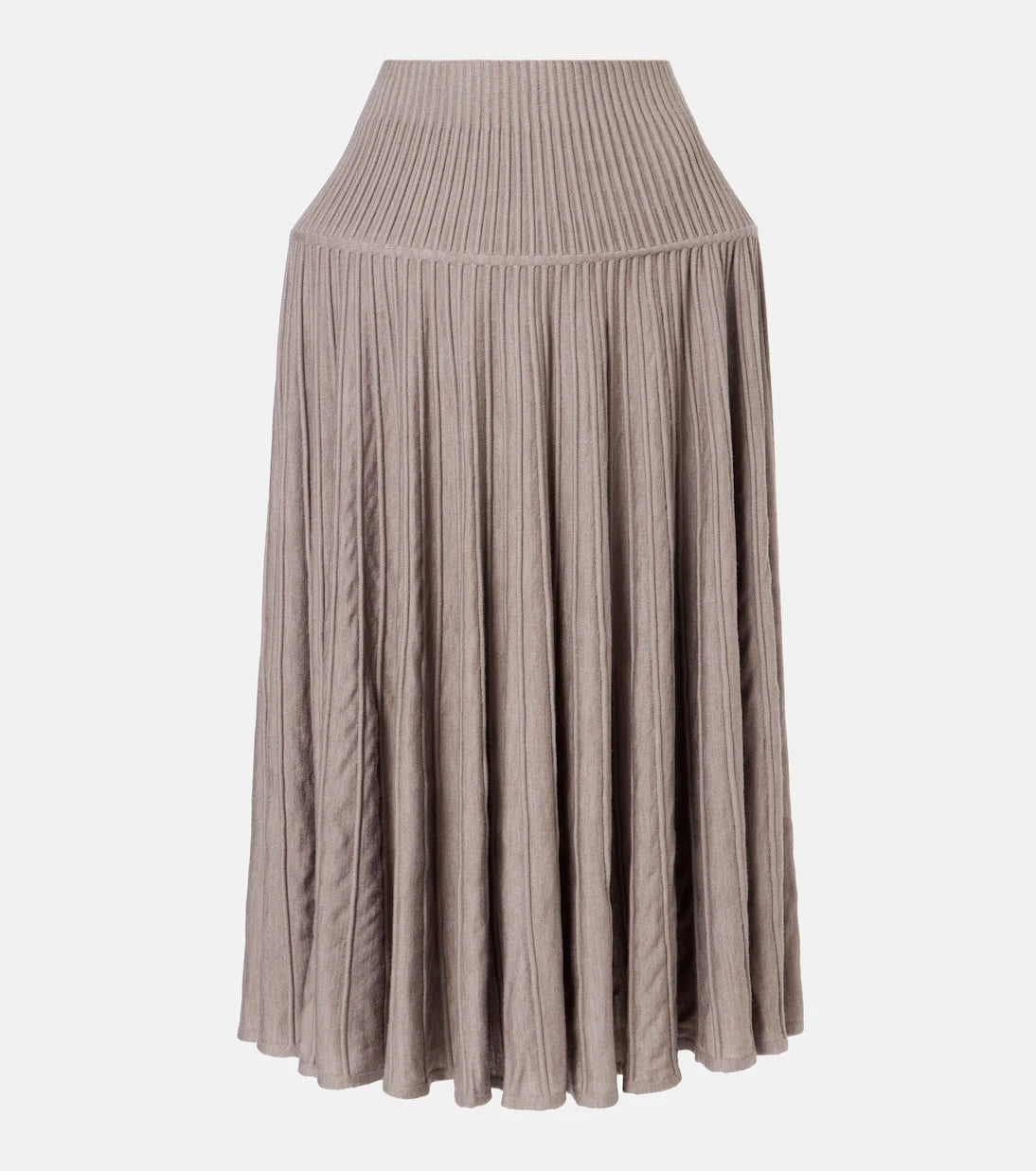 Alaïa - Pleated wool-blend midi skirt