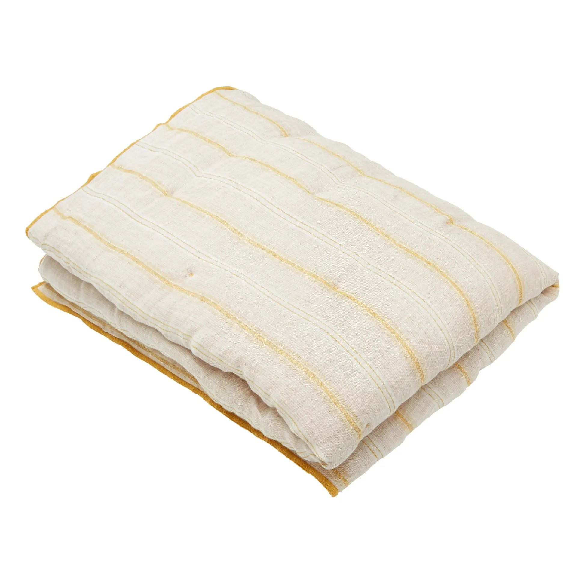 Autumn - Linen Striped Bedspread | Yellow
