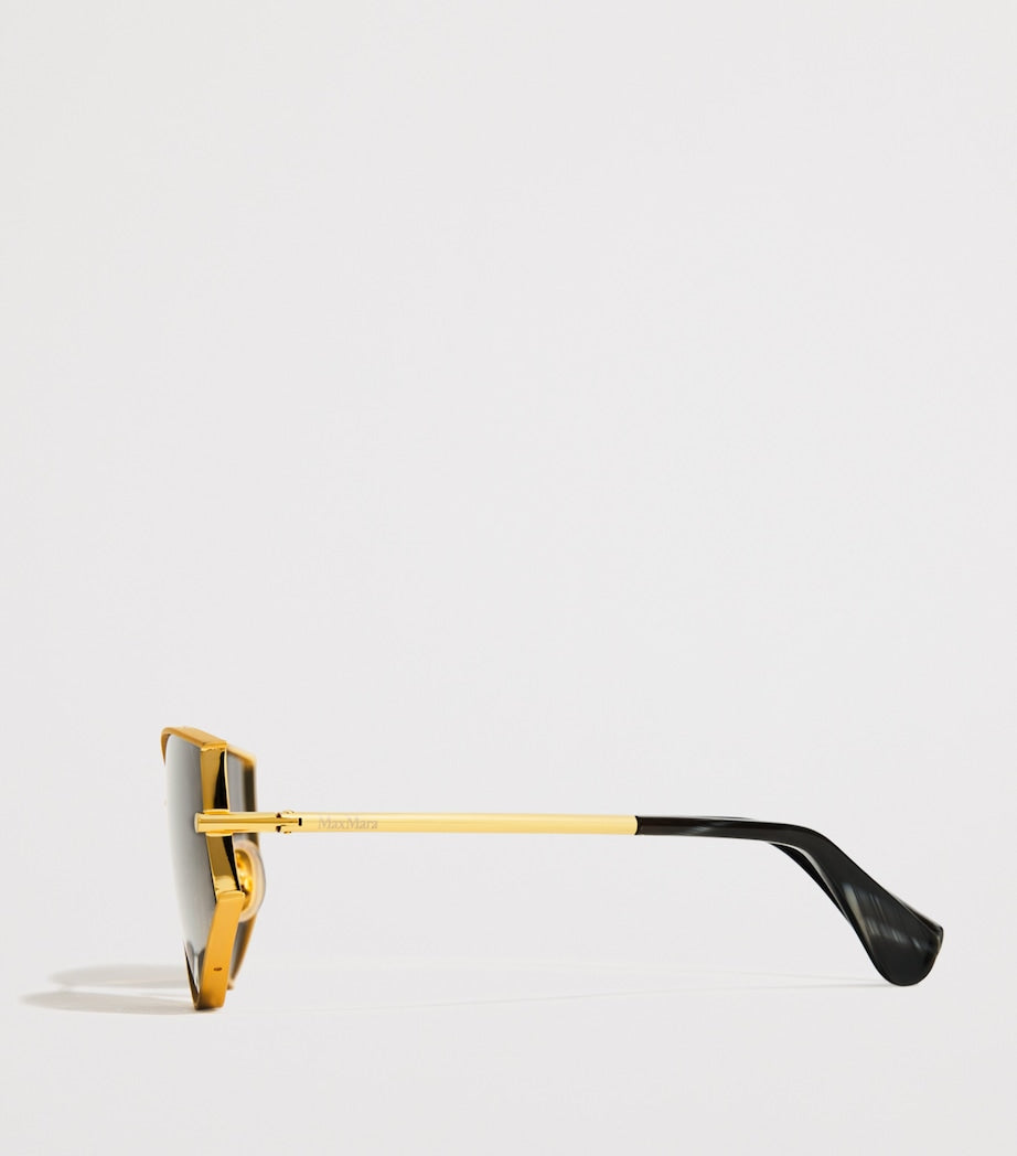 Max Mara Black Metal Cat-Eye Sunglasses