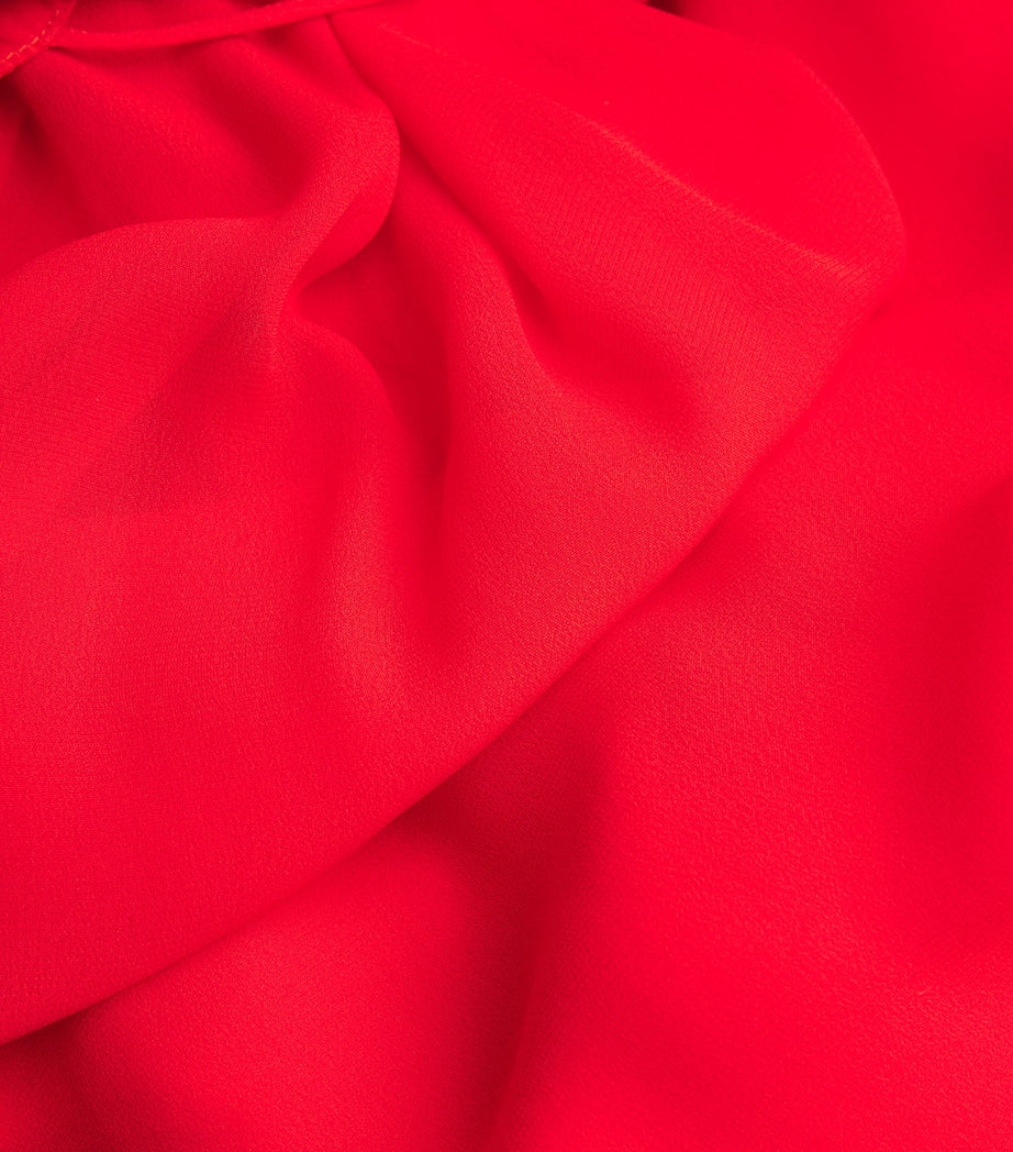 Saloni Red Cape-Sleeve Samira Maxi Dress