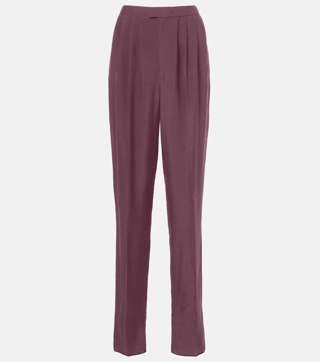Saint Laurent - Plili ipek düz pantolon