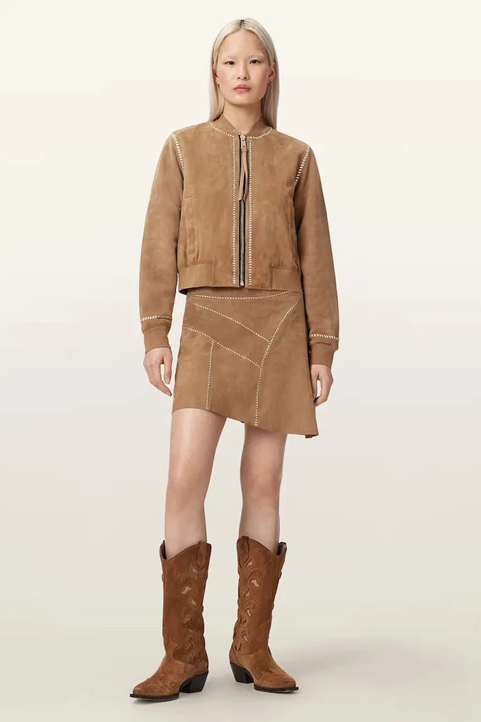AllSaints Яке бомбър дамско от велур ORTEN
