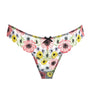 Floral-Embroidered Azalea Thong 0100 BLACK