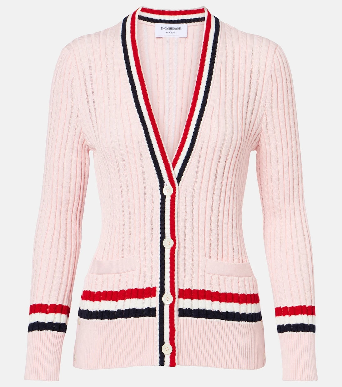 Thom Browne - Cable-knit cotton cardigan