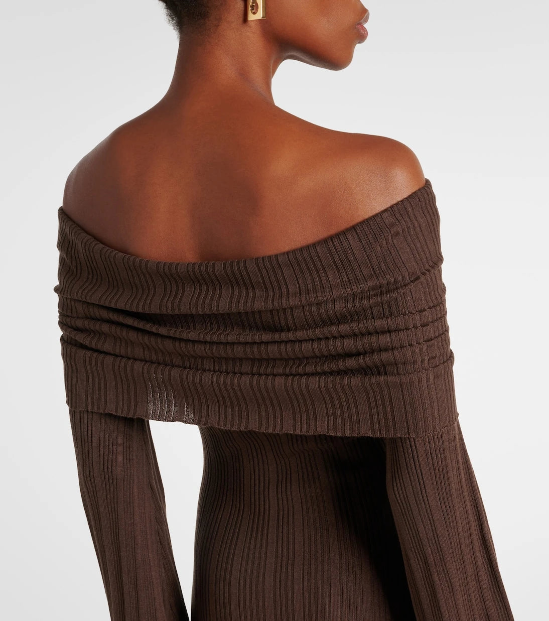 Aya Muse - Off-shoulder silk-blend jersey maxi dress