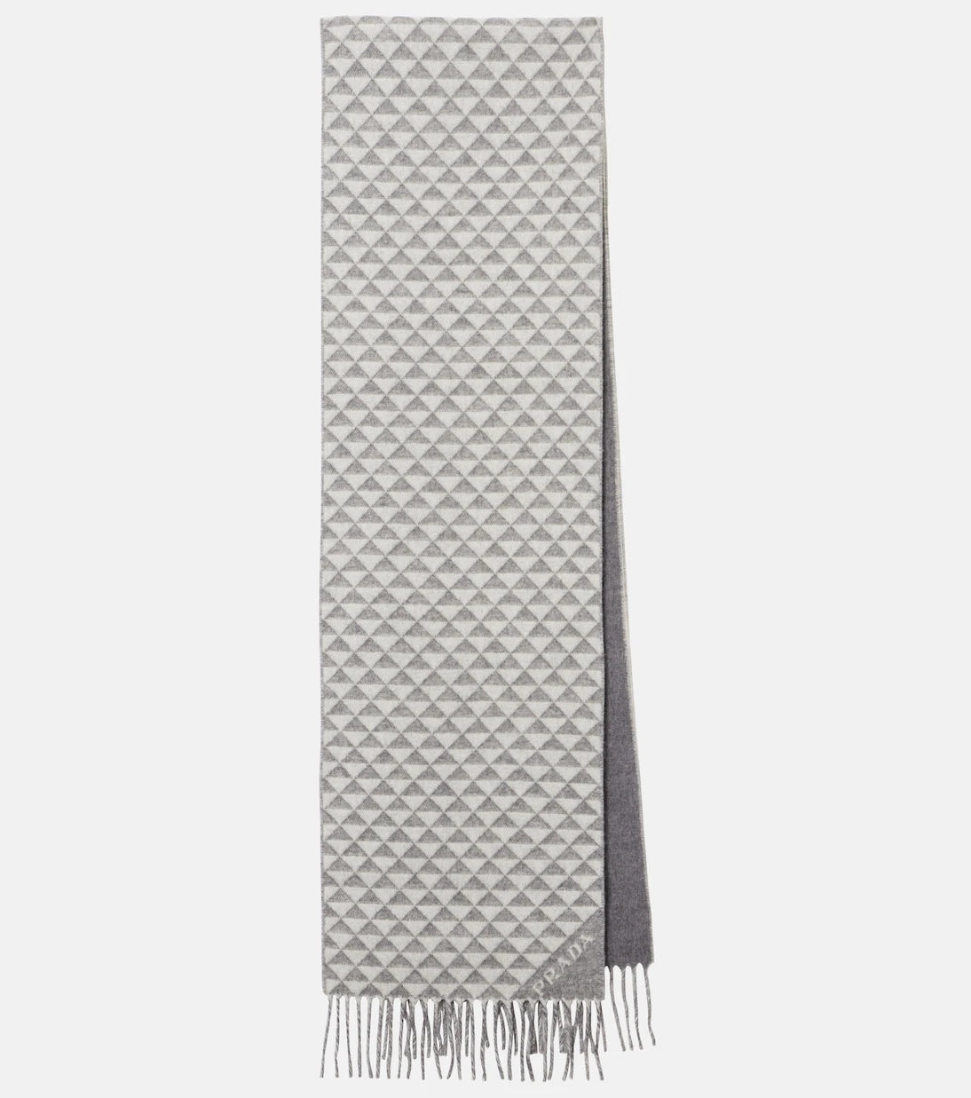 Prada - Logo wool and cashmere jacquard scarf
