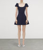 McQueen Blue Wool-Blend Mini Dress