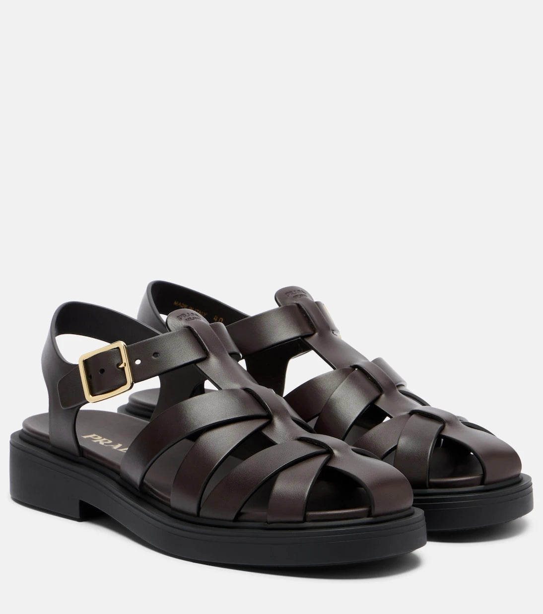 Prada - Deri balıkçı sandaletler