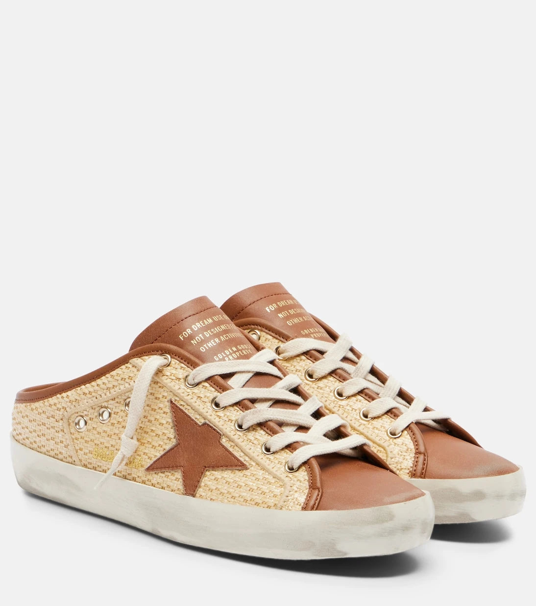 Golden Goose - Super-Star raffia and leather mules
