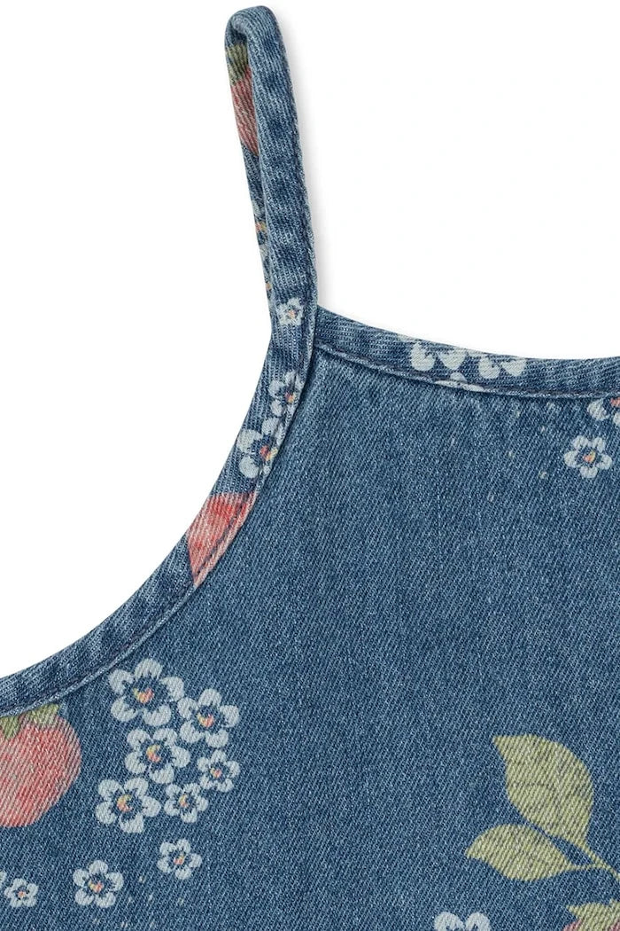 Konges Sløjd MAGOT STRAP DRESS GOTS Çocuk Denim Elbise
