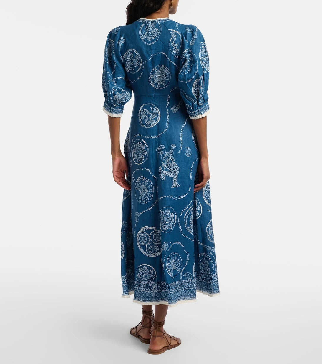Alémais - Lucky printed linen midi dress