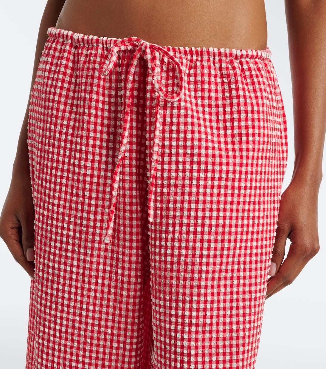 Montce - Gingham seersucker wide-leg pants