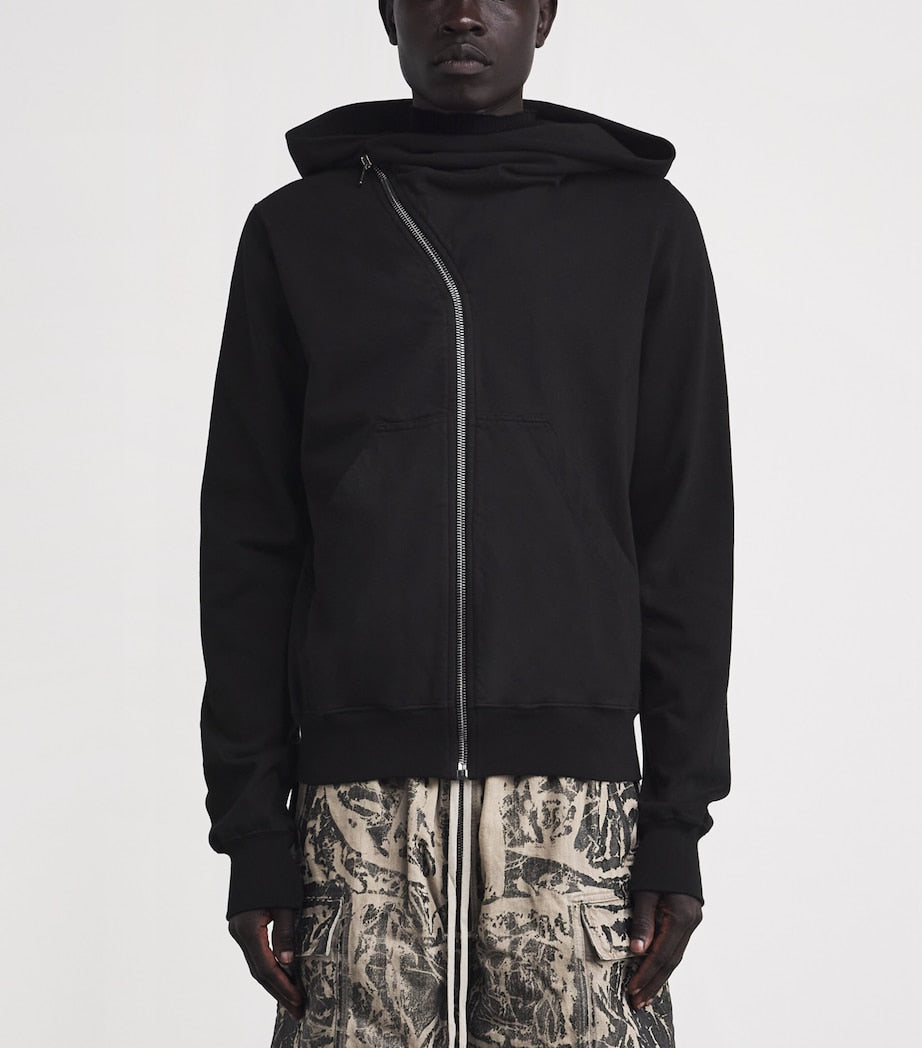 Rick Owens Black Cotton Mountain Hoodie