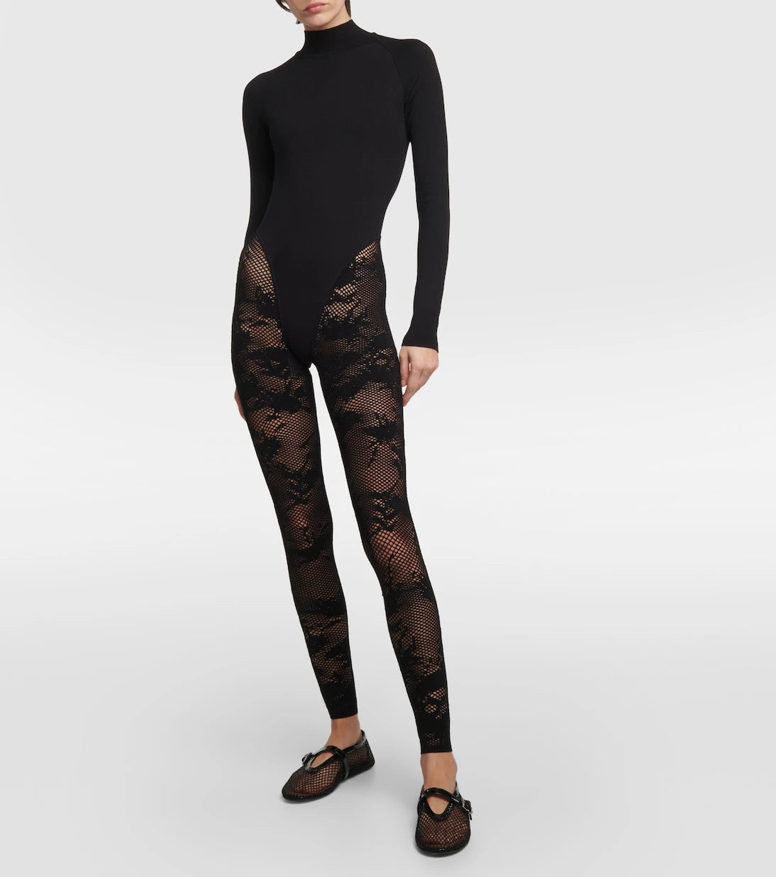 Alaïa - High-neck wool-blend catsuit