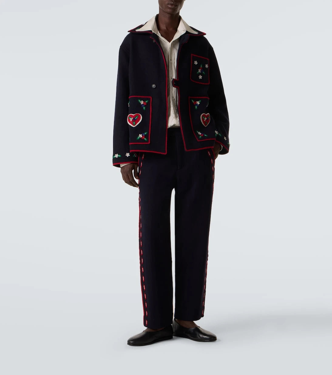 Bode - Carroll embroidered wool jacket