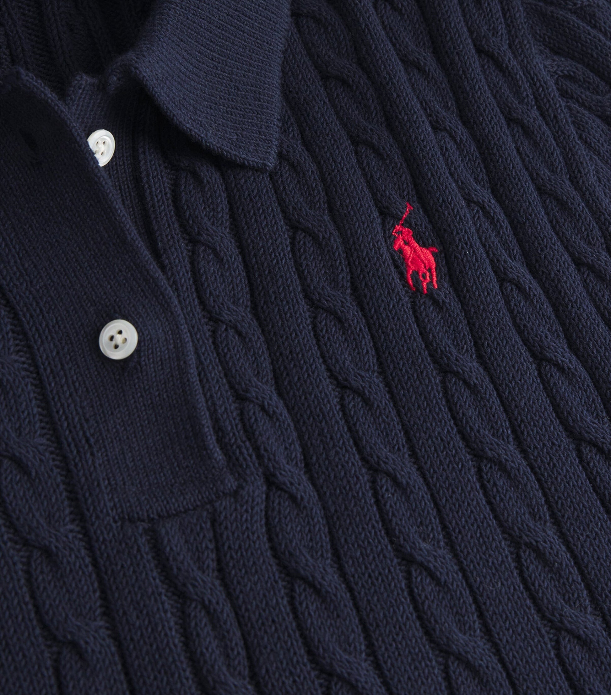 Polo Ralph Lauren Navy Cotton Cable-Knit Maxi Dress