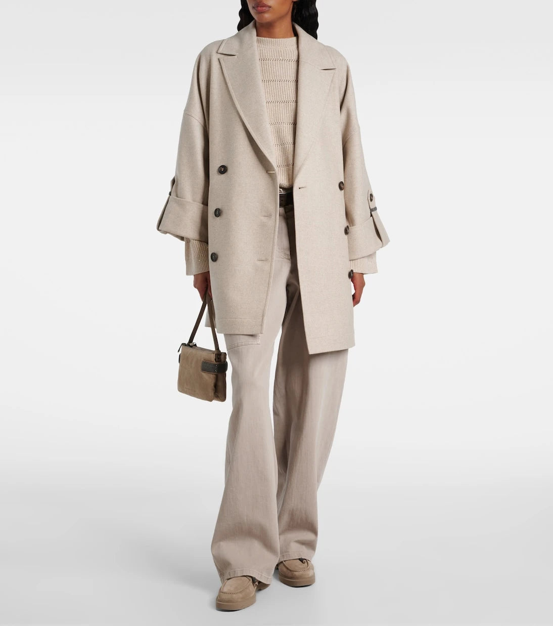 Brunello Cucinelli - Oversize yün kaban