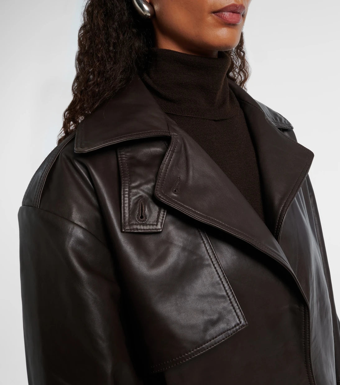 Rotate - Belted leather biker jacket