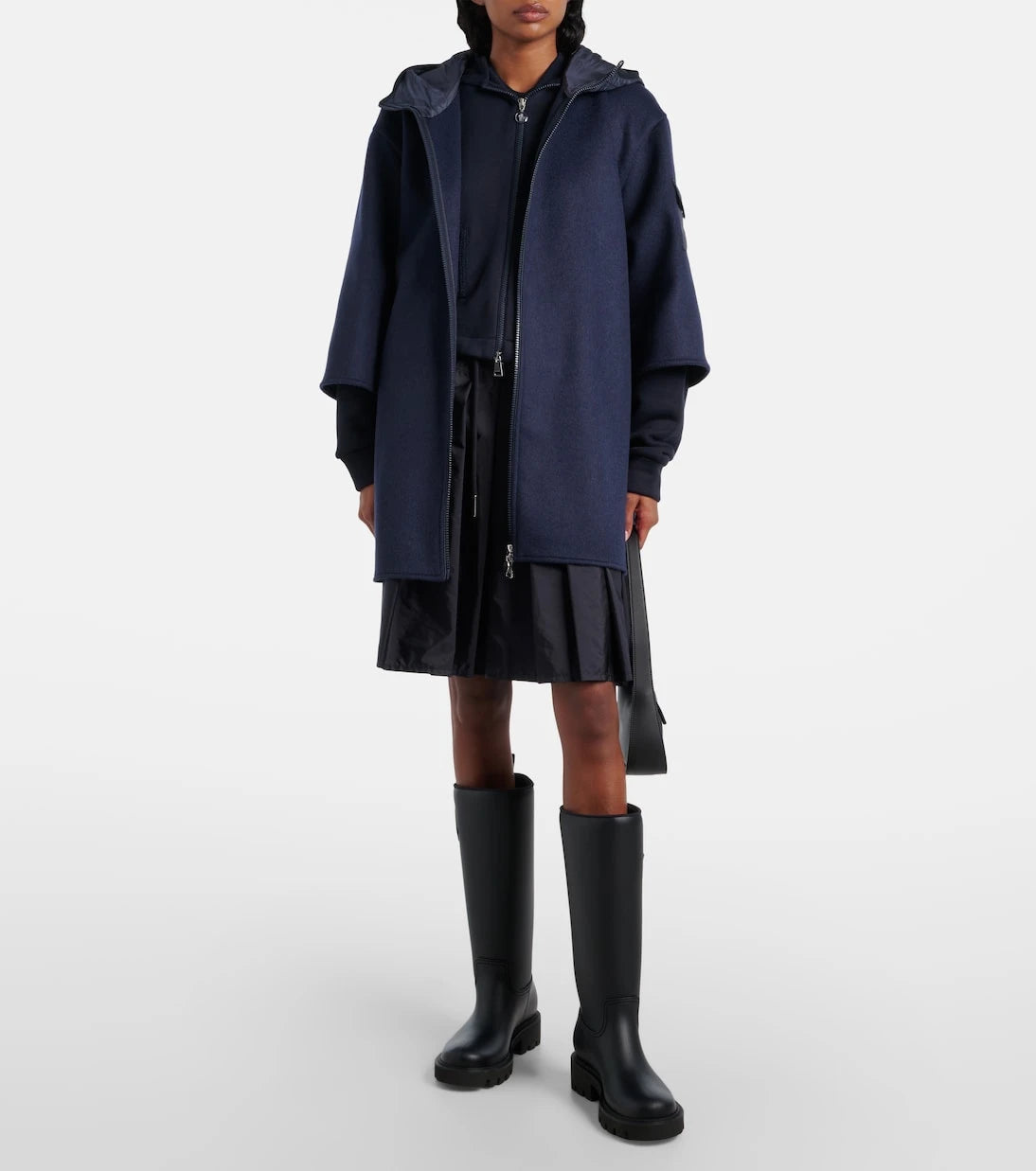 Moncler - Yün karışımı pelerin