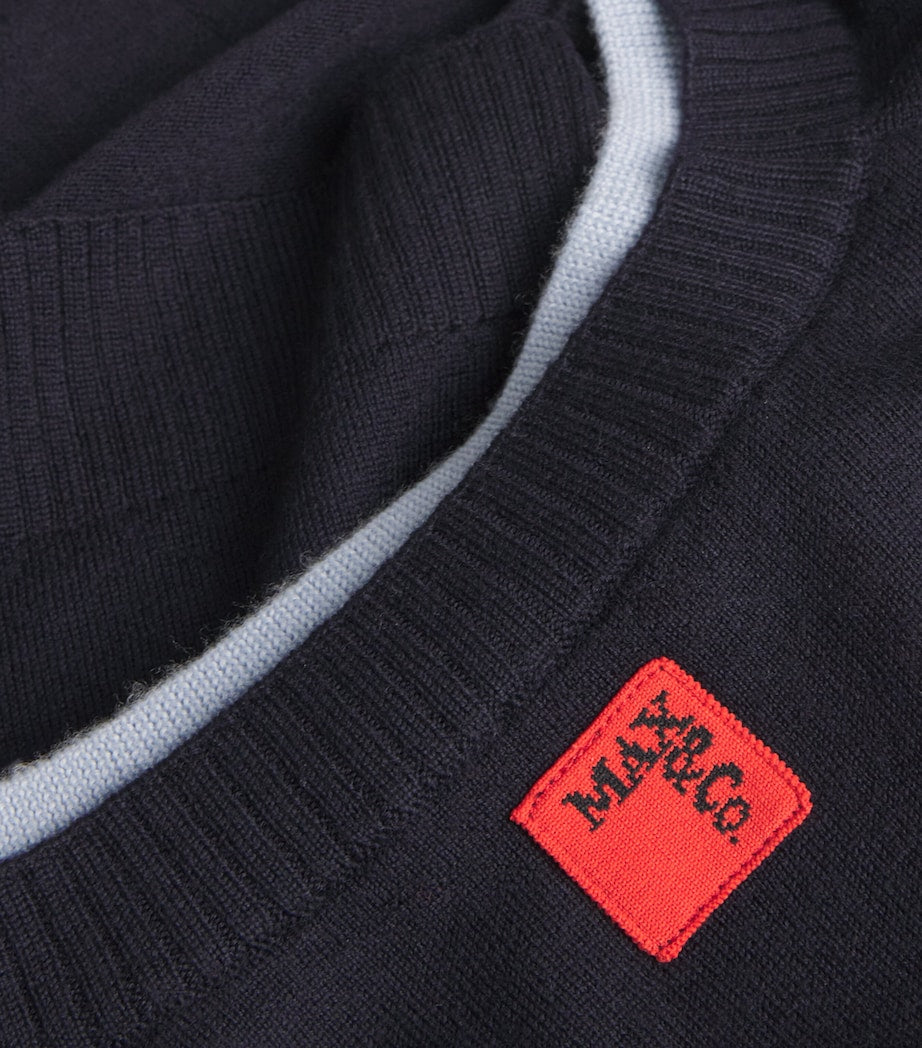 MAX&Co. Blue Virgin Wool Double-Layer Cardigan