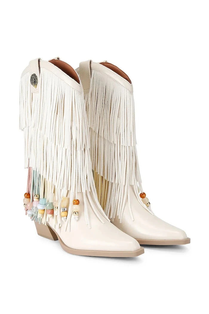 Kurt Geiger London Kadın Süet Kovboy Çizme Fringe Cowboy Boot