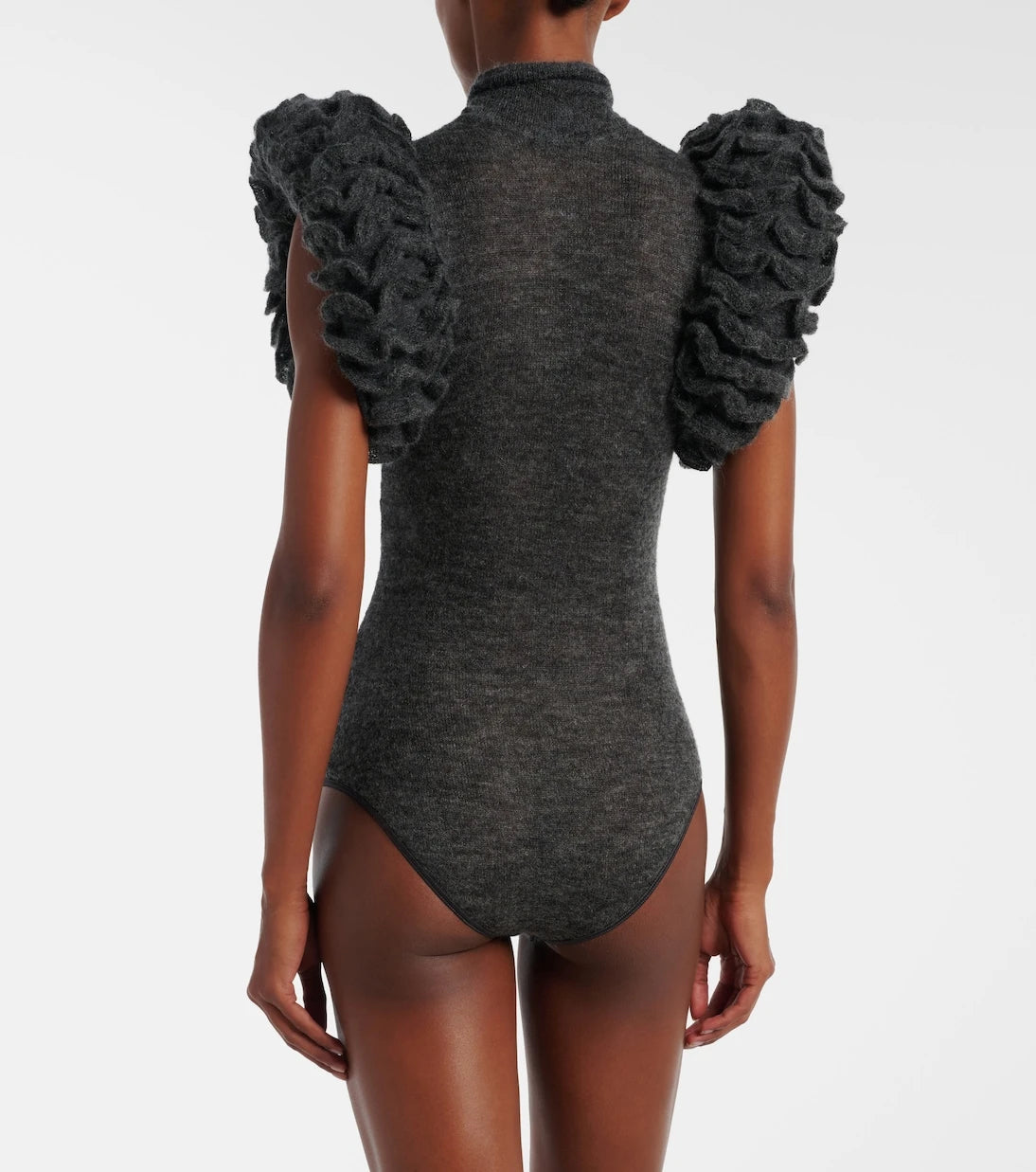 Alaïa - Fırfırlı moher ve yün karışımı body