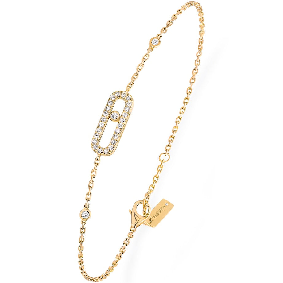Yellow Gold and Diamond Move Uno Bracelet