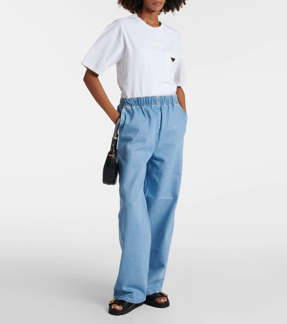 Prada - Logo wide-leg jeans