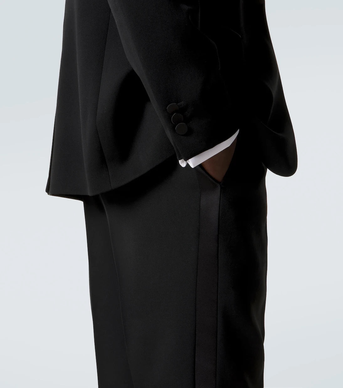 Burberry - Wool grain de poudre tuxedo pants