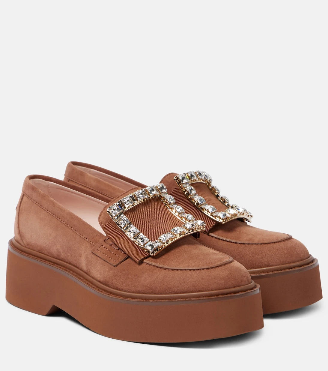 Roger Vivier - Viv' Rangers suede platform loafers