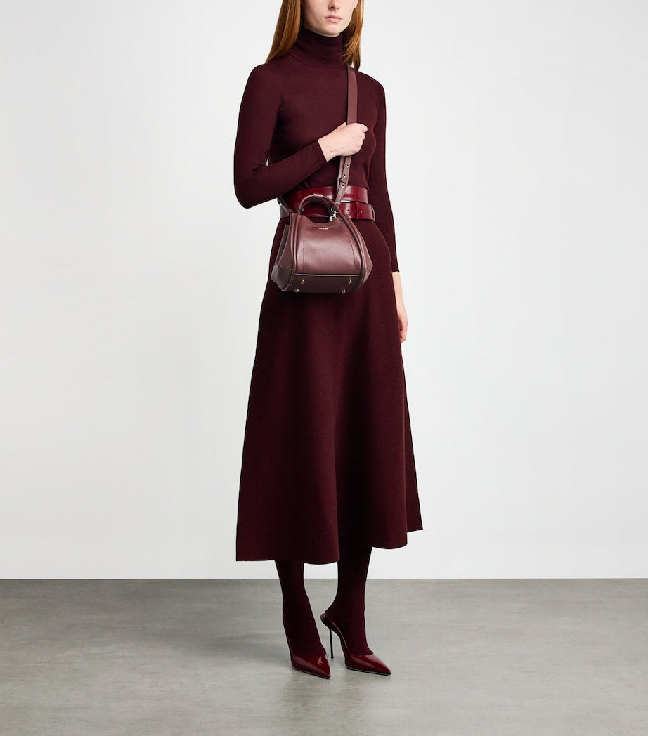 Max Mara Red Extra-Small Leather Marine Top-Handle Bag