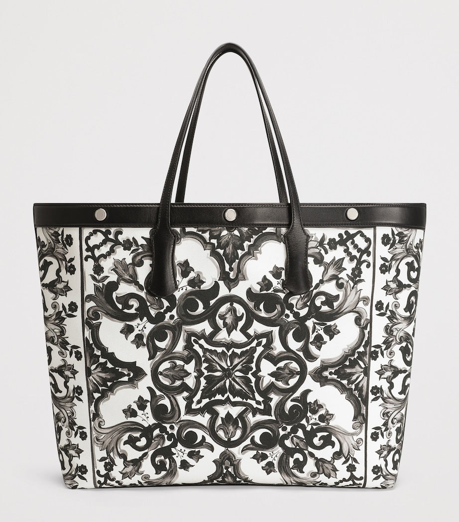 Dolce & Gabbana Canvas Majolica Tote Bag