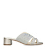 Gina White Leather Embellished Stevie Mules 35