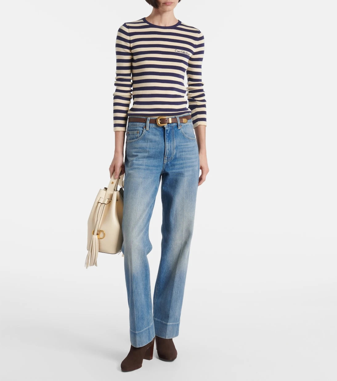 Valentino - Faded wide-leg jeans