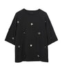 Black Organic Cotton Amelie Embellished T-Shirt