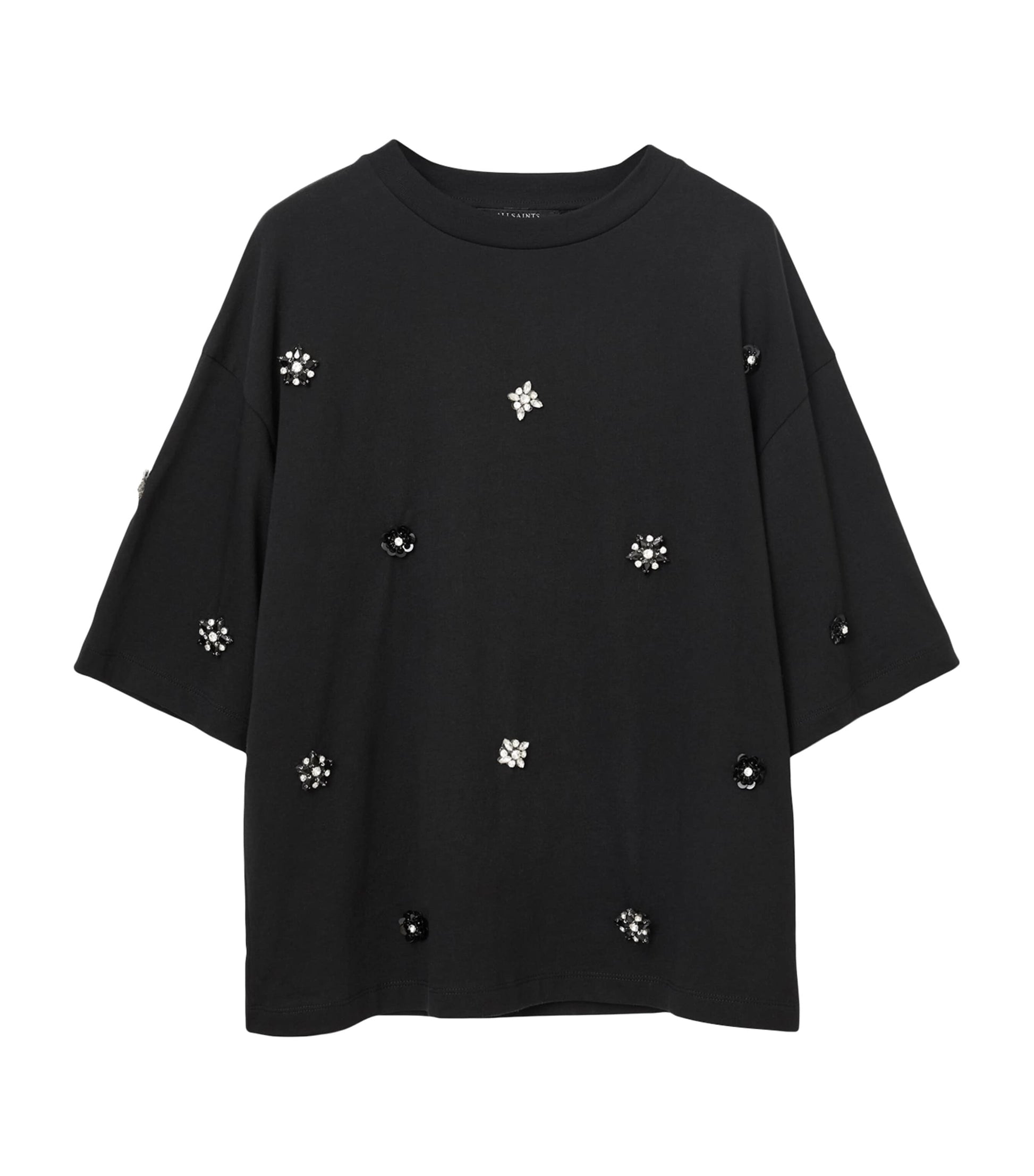 Black Organic Cotton Amelie Embellished T-Shirt
