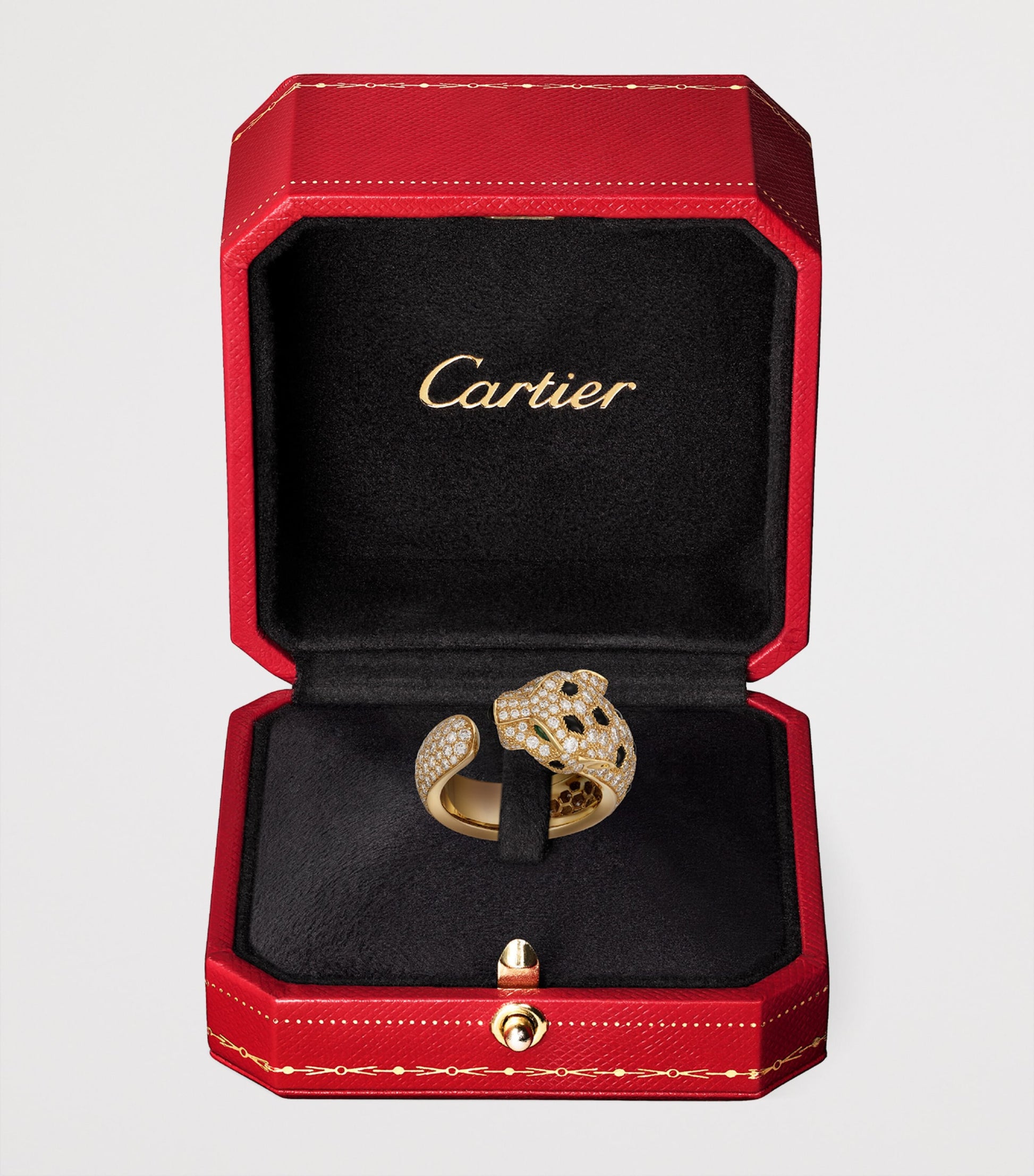 Yellow Gold, Diamond and Emerald Panthère de Cartier Ring